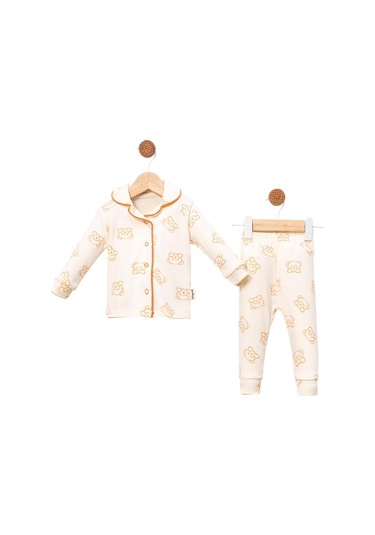 Celira Bbc Kahve Lüks Çıtçıtlı Kız Bebe Pijama Takımı Kahverengi