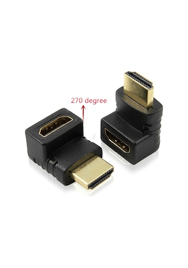 Hdmı Dirsek Adaptörü Hdmi L Çevirici Uzatma Dönüştürücü 270 Derece