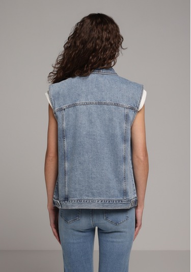 Colin's Colins Oversize Fit Kadın Light İndigo Denim Yelek Cl1081424 Q1.v1 Dn45059