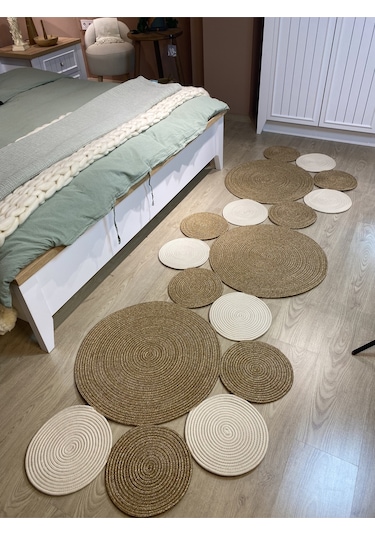 Mavaux Snake Hasır Jüt Bej Yolluk Halı Kilim Krem - Kahverengi