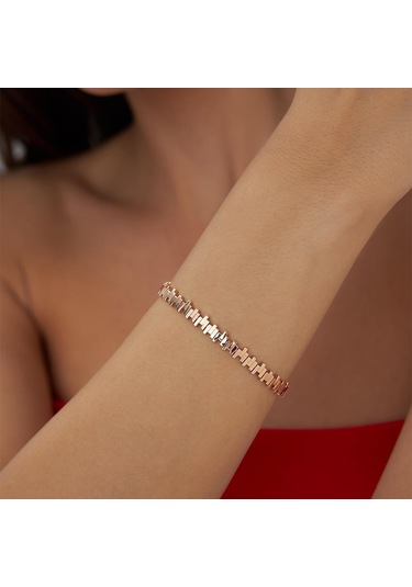 Rose Altın Çizgi Altın Bileklik