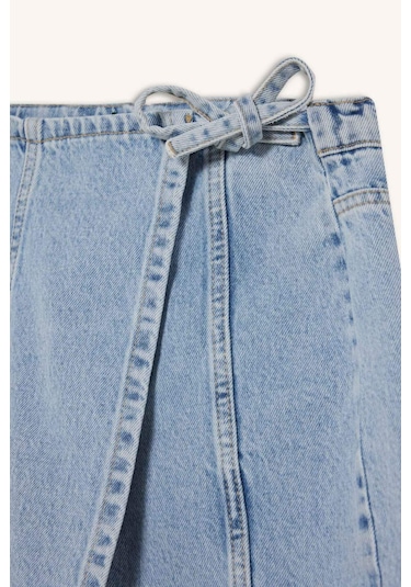 Defacto Kız Çocuk Pamuklu Jean Şort Etek E5358a825aunm39 Mavi