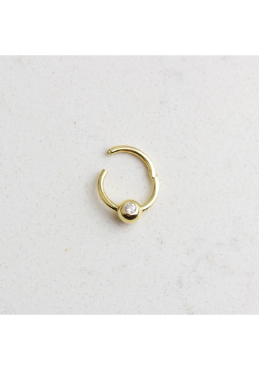 Glorria Altın Tektaş Halka Piercing Sarı