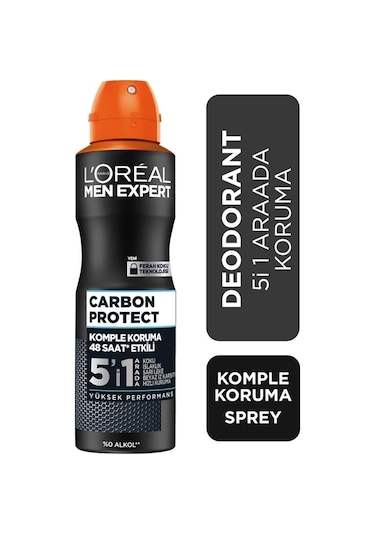 Carbon Protect Anti Perspirant 5'i 1 Arada Erkek Sprey Deodorant 150ML 3'lü Set