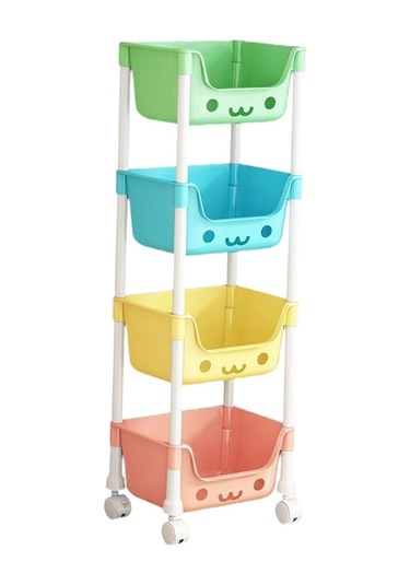 Trendooze 4 Katlı Tekerlekli Çamaşır Sepeti Ev Ofis Mekan Kullanımı Stil A Stil A