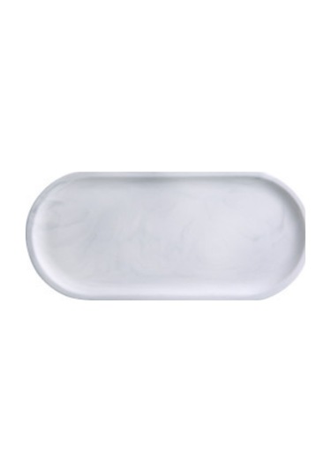 Beyaz Mermer Seramik Depolama Tepsi Oval Elips Meyve Tepsisi Dekoratif Plaka Takı Yiyecek Tatlı Depolama Çanak Dekorasyon Depolama Tepsileri Beyaz Ahşap - Gri