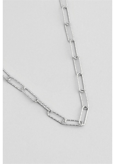 İtalyan 18 Ayar Beyaz Altın Kaplama 45 Cm Gümüş Zincir Kolye Rodyum