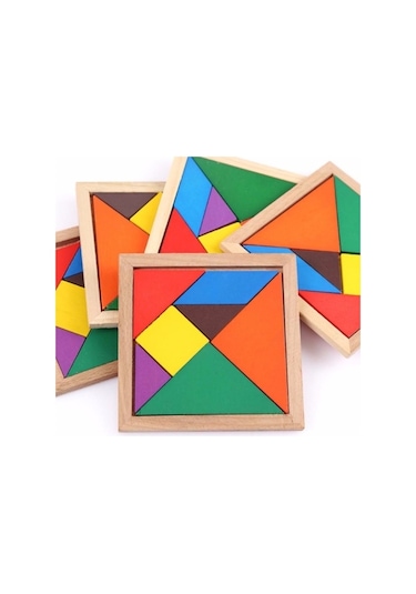 7 Parça Ahşap Tangram - Eğitici Tangram -