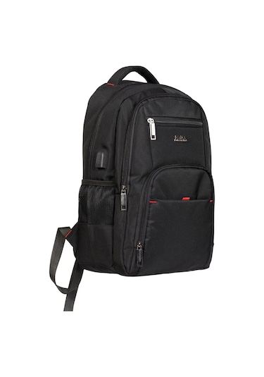 Dada Laptop Bölmeli 15.inç Su Geçirmez Kumaş Günlük Okul Sırt Çantası Siyah