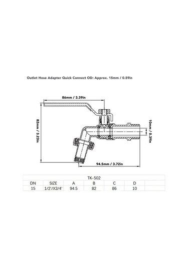 Ulzyvf Su Vanası Erkek Dişli Hortum Önlüğü Pirinç Yüksek Sertlik G3/4in Çıkış Anti Korozyon Dayanıklı Sızdırmaz Çamaşır Makinesi Için
