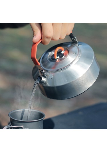 Mufunye Çadır Ve Piknik İçin Taşınabilir Kahve Kazanı , 1l , Antikaynarca Silika Jel Saplı Çok Renkli