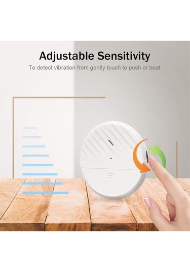 Pazly Titreşim Sensörlü Kapı Alarmı, 125 Db Uyarı, Ultra İnce Siyah Ev Otel Giriş Koruması