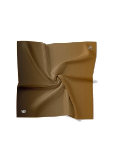 Levidor Twill İpek Eşarp - Degrade - Kahve Camel - Kahve Camel