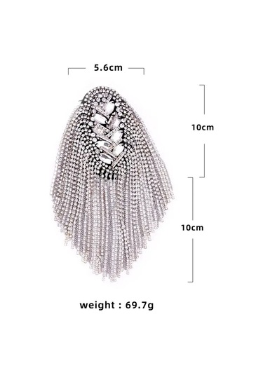 Blucome Pantolon Broşi Takı Süs, Elbiseleri, Ceketleri İçin Epoletler 135702218 Gri