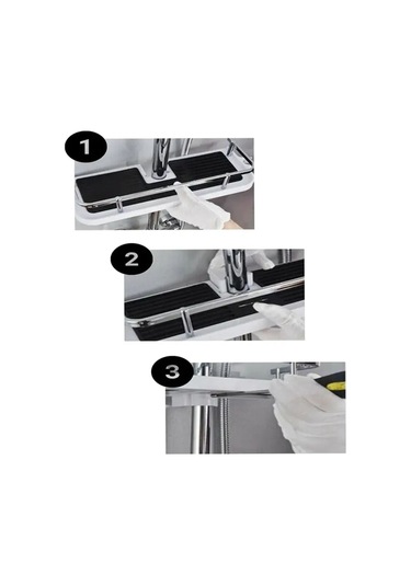 Beyaz Robot Sürgülü Duş Sabunluğu Organizer Beyaz