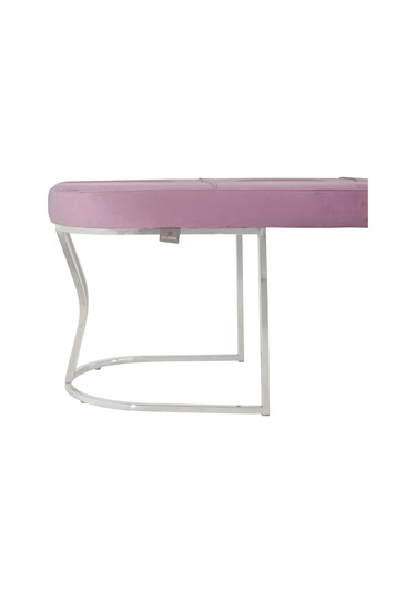 Viego Silver Collection- Pembe Kapitoneli Chester Model Puf & Bench & Koltuk & Uzun Makyaj Puff & Yatak Ucu