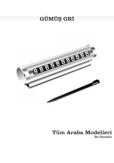 Point Gri Metal Kasa Numara Çevirmeli Araç İçi Telefon Numaratör Park Numarası Araba Numaratör