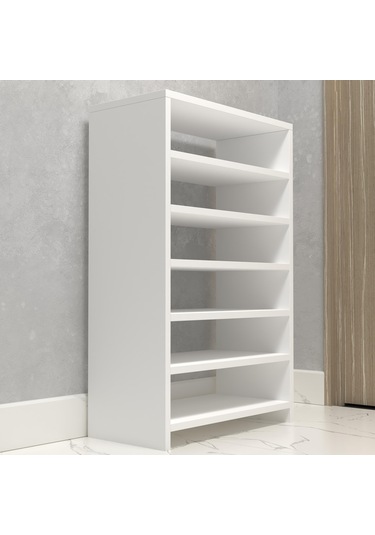 Kenzlife Ayakkabılık Konevi Mat Beyaz Suntalam 095 060 30 Onsekiz Çift Ayakkabı Kapasitesi Arkalıksız Beyaz