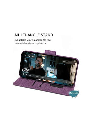Microsonic Samsung Galaxy Uyumlu A04 Kılıf Fabric Book Wallet