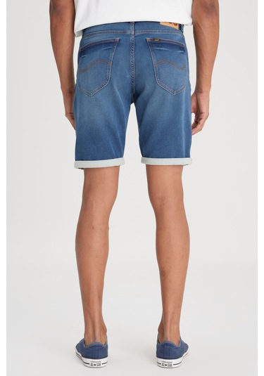 Slim Fit Dar Kesim Yüksek Bel 5 Cepli Açık Mavi Jean Kot Şort L24107958 Stone