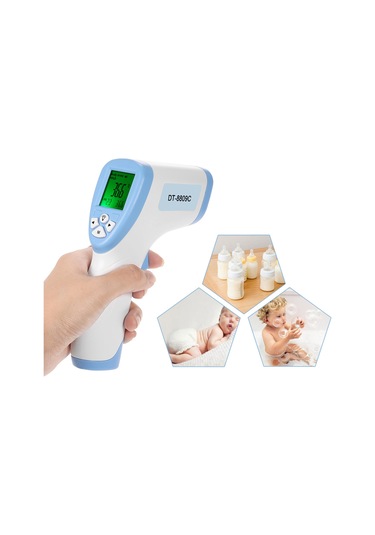 Jeemson El Tipi Mavi Dijital Enstrüman Dt8809c, Dokunmadan Kafa Sıcaklığı Ölçer, Alarmlı, Pil Yok