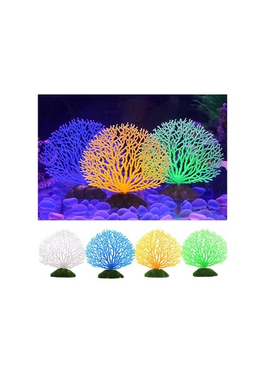 Sones Akvaryum Dekoratif Silikon Sahte Mercan Balık Tankı Yapay Bitki Dekoratif