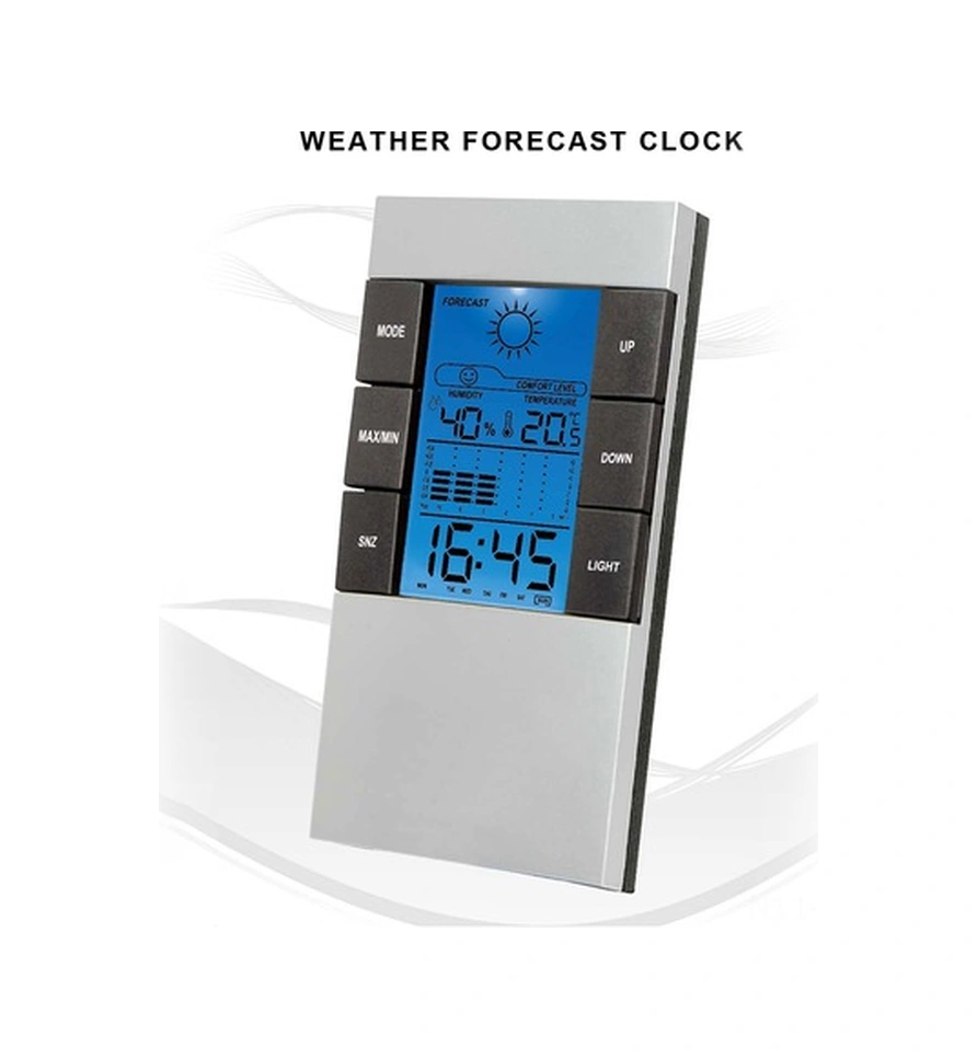 Fortunelane Abs Malzeme Led Hava Durumu Takvimli Saat, 2 Aaa Pil İle Çalışır, Takvimli Özellikli