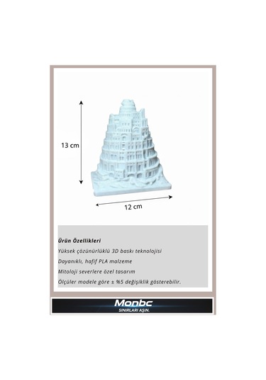 Monbc Babil Kulesi 3d Tasarım Dekoratif Biblo, Hediyelik Ve Ev Ofis İçin Şık Aksesuar