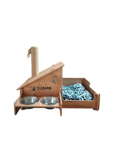 Realwood Dört Özellikli Ahşap Kedi Evi 60 x 55 CM