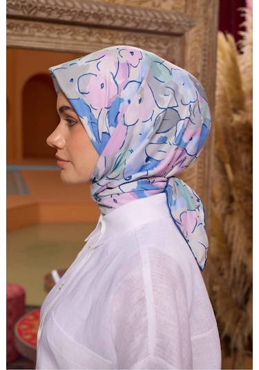 İpekhan Marrakech Koleksiyon Soft Eşarp 1209 - 12 Mavi/lila Mavi-lila-12