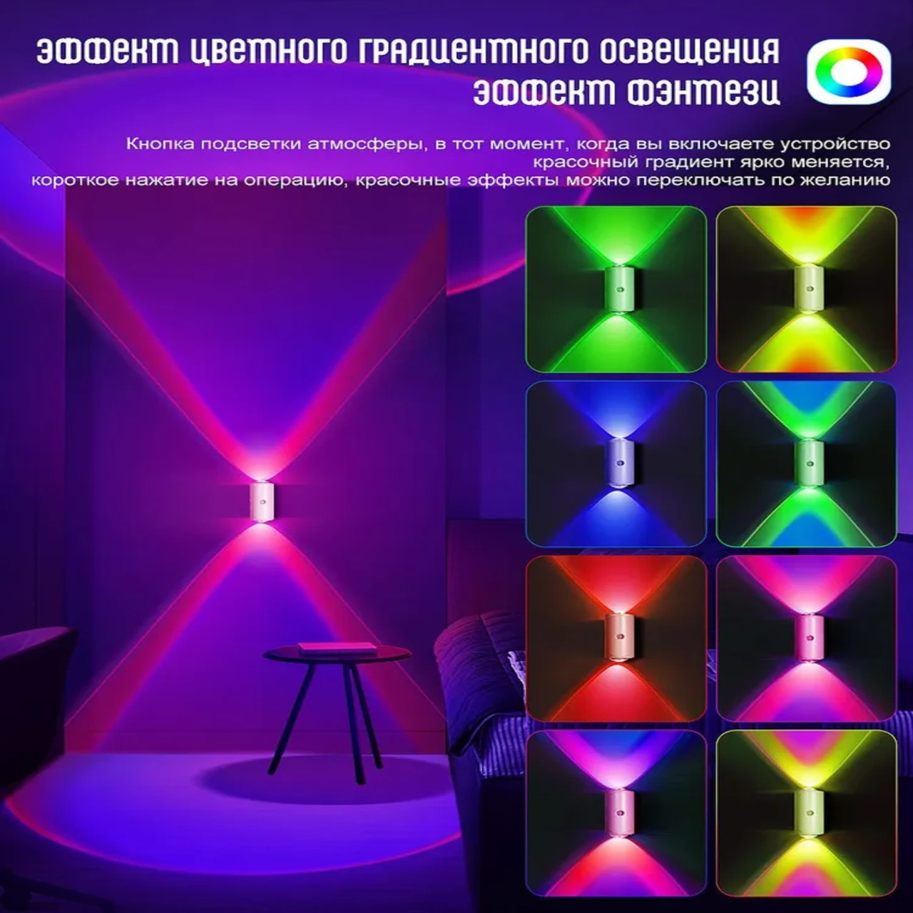 Yaleker Rgb Hareket Sensörlü Akıllı Gece Lambası, Otomatik Açık-kapalı, Renk Değişim Modları, Type-c Şarj, Beyaz Beyaz