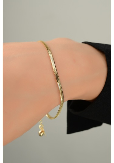 Italyan Balık Sırtı Altın Bileklik N11.12171 Sarı Altın