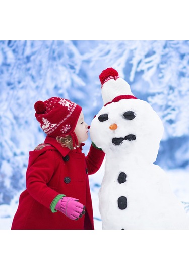 Geeksen Kış Çocukları Parmaklı Isı Saçan Eldiveni - Pembe - 12-14 Yaş L - Su Geçirmez - Kayak, Snowboard İçin Gül