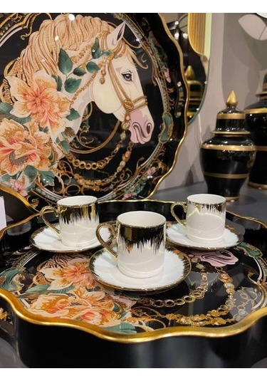 Royking Horse 2 Li Yuvarlak Tepsi 39x4-34x4 Cm Fx 013