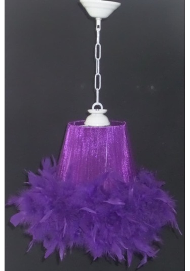 Mor Tüylü Yatak Odası Avize