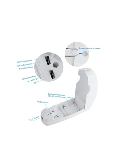 Otomatik Hava Fazı Dispenser, 300ml Duvar Montajı Işık Sensörü Koku Dağıtıcı Zamanlama Fonksiyonu, Ev Odası Ofisleri Otel İçin Sprey Parfüm Dispanser
