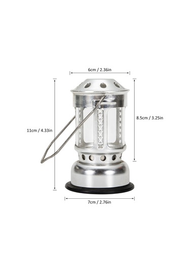 Gümüş Taşınabilir Mum Fener Gece Balıkçılığı Asılı Açık Kamp Y27407s-2 Gümüş Gümüş