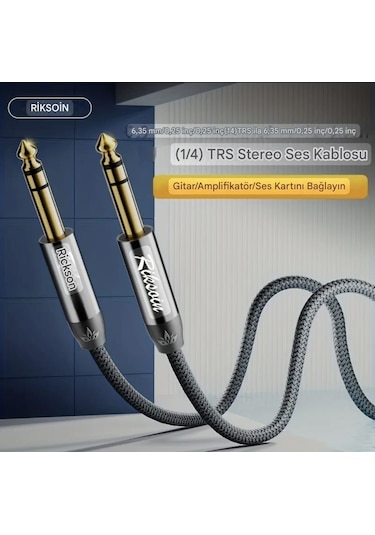 Riksoin 3- Metre 6.5mm - 6.5mm Gitar Enstrüman Ses Kablosu