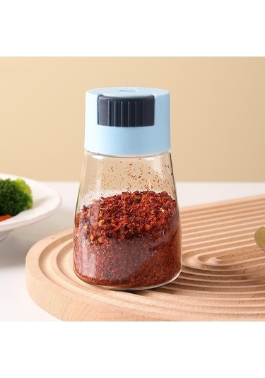 Novahub Mutfak Tuz Ve Karabiber Öğütücüler Hassas Kantitatif İtmeli Tip Baharatlık İtmeli Tip Tuzluk Baharatlık Sızdırmaz Mavi Mavi