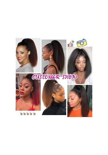 Cbtx İpli Örgü Cep Kısa Kafa Kabarık Kıvırcık Saç At Kuyruğu Peruk, Renk: 1bt30