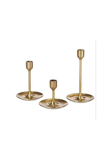 Cozy Room - Fulltalıg Şamdan, Üçlü, Bronz Gold