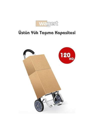 3 Tekerlekli Katlanır Desenli Alüminyum Pazar Arabası Su Geçirmez Kırmızı