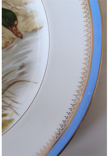 Nurantik Limoges Antika Porselen Duvar Tabağı 32 Cm