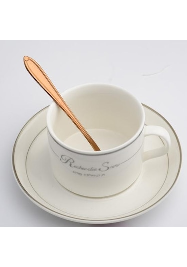 8 Adet Çiçek Paslanmaz Çelik Kahve Çay Bardağı Kaşık Çay Kaşığı Mutfak Aracı Hediye Gümüş