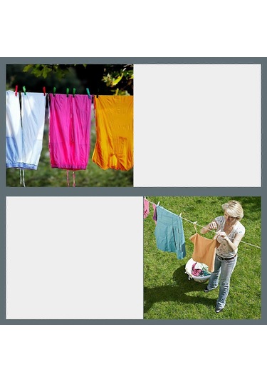 Ganzhoushop Geri Çekilebilir Çamaşır İpi, 40 Feet Uzunluğa Kadar, 30 Pound Taşıyabilir Gri Çok Renkli