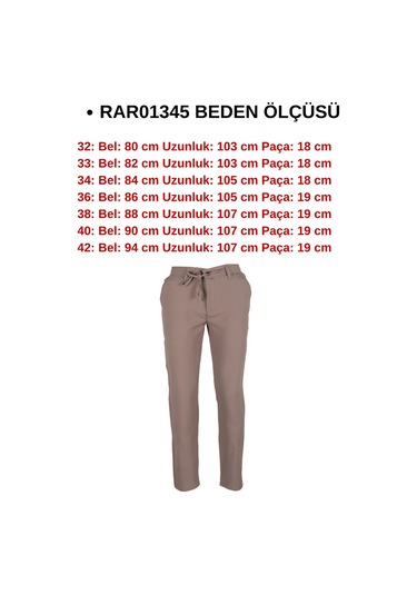 Erkek Jogger Pantolon Bel Bağcıklı Regular Rar01345 Bej