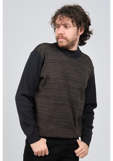 Haki Triko Erkek Yarım Balıkçı Yaka Desenli Kazak 60872013 Lacive Lacivert