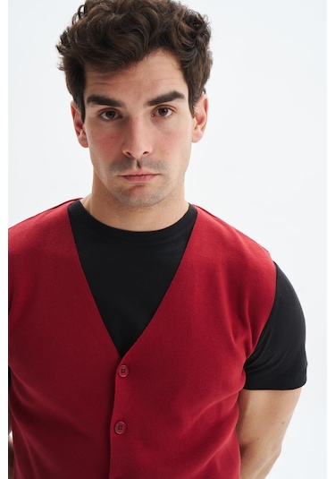 Arma Erkek Slim Fit Basic %100 Pamuk Triko Yelek K9kro0853 Bordo Arma Erkek Slim Fit Basic %100 Pamuk Triko Yelek K9kro0853 Bordo
