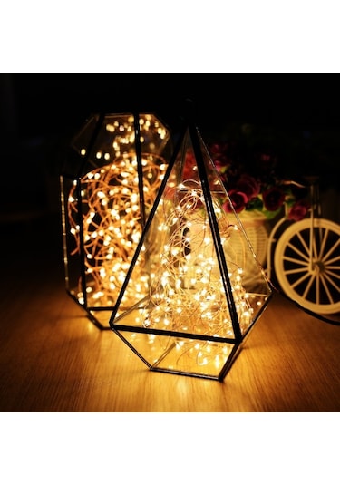 Yılbaşı Pilli Işık Süsü Led Lamba Dekorasyon Aydınlatma 20 Led Sarı