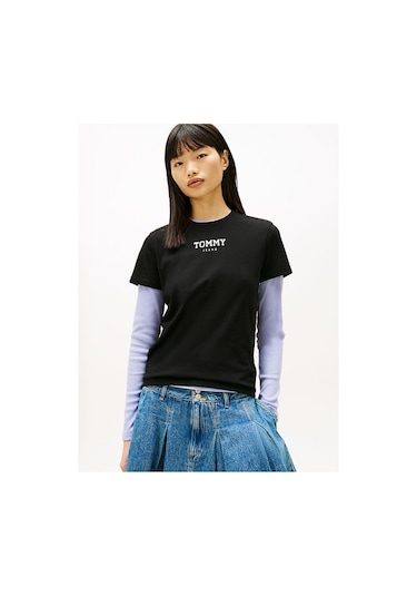 Tommy Hilfiger Tjw Regular Essential Logo T-shirt-12858 Sıyah